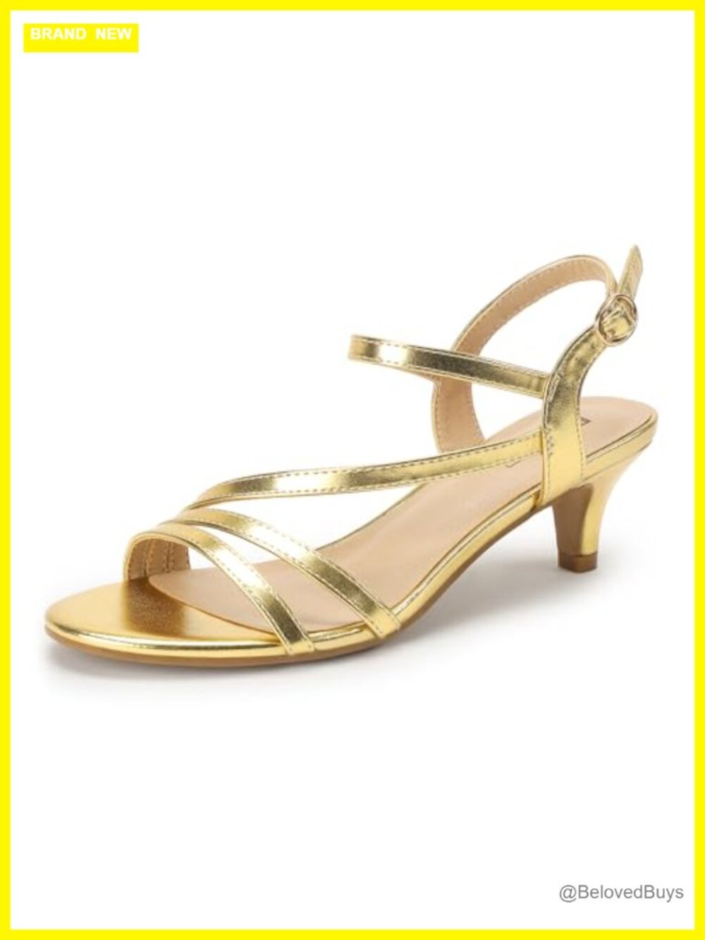 IDIFU Women's Dressy Strappy Kitten Heel Open Toe Slingback Sandals